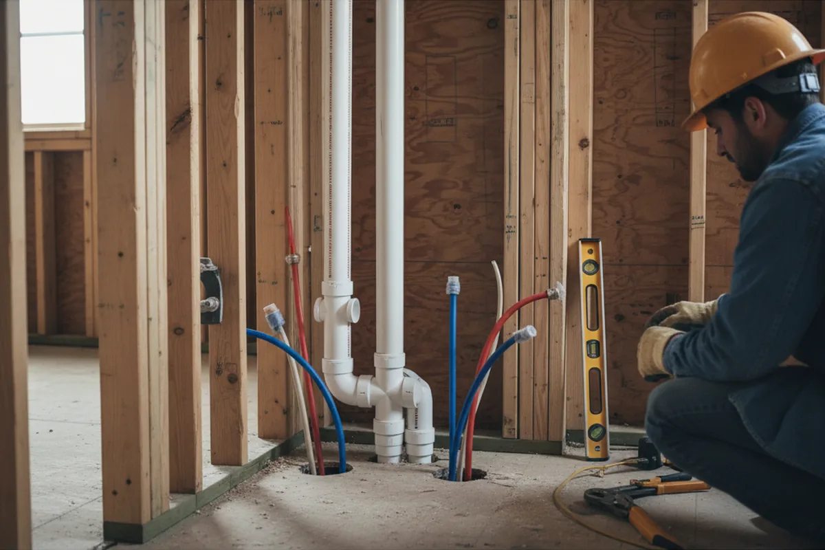 Drain and supply rough-in during Toilet Repair and Installation in Lakeshore